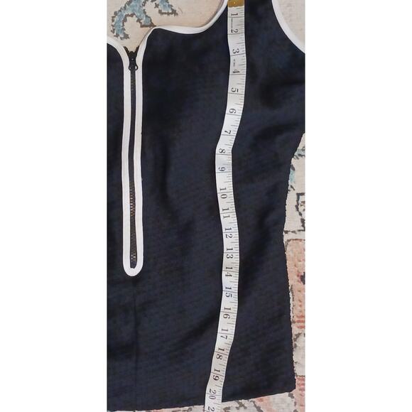 Chlorine Resistant Womens Aquamore Black and White Zip front Tankini Size 16 - Picture 4 of 7